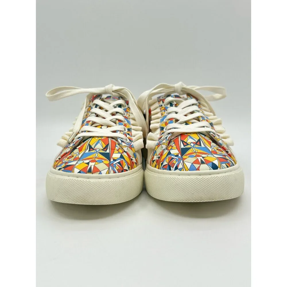 TORY BURCH Size 8.5 Orange Print Women Sneakers